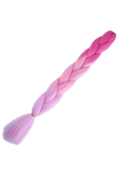 KUZGUN ONLİNE SHOP Afrika Örgülük Ombreli Sentetik Saç 100 Gr. / Koyu Pembe / Açık Pembe / Pembe