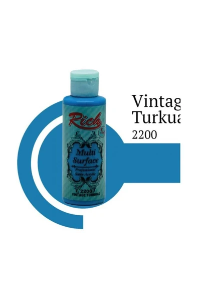 KUZGUN ONLİNE SHOP Rich Multi Surface 2200 Wintage Turkuaz Akrilik Boya 120 cc