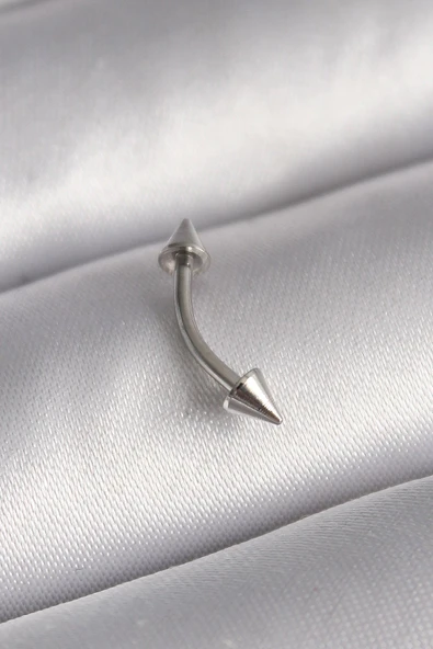 KUZGUN ONLİNE SHOP 316L Çelik Gümüş Renk Çivi Model Piercing - Lisinya - 1