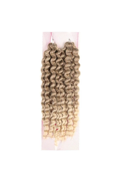 KUZGUN ONLİNE SHOP Nice Bulk Afro Su Dalgası Saç / Küllü Kumral / Platin Ombreli
