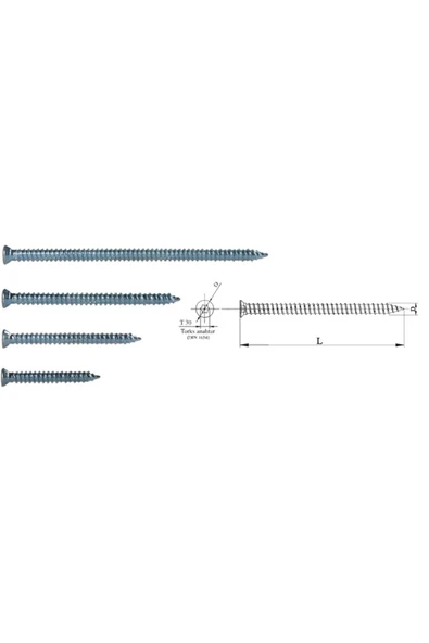 KUZGUN ONLİNE SHOP Buldex Vida 7,5X200 Dubelsiz Vida 20 cm 10 Adet