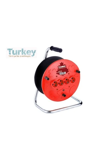 KUZGUN TİCARET Extra 4lü Elektrik Seyyar Makaralı Uzatma Kablo 50 Metre Taşınabilir ( Lisinya )