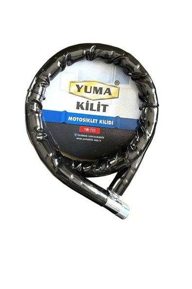 KUZGUN TİCARET Yuma Ym-752 Motorsiklet Kilidi Anahtarlı Körüklü Siyah ( Boy : 120cm-çap : 22mm ) - Lisinya