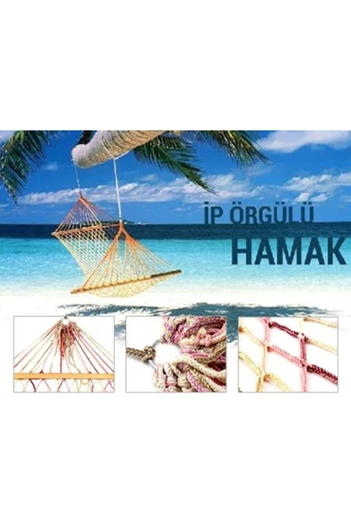 KUZGUN TİCARET İp Örgülü Ahşap Hamak