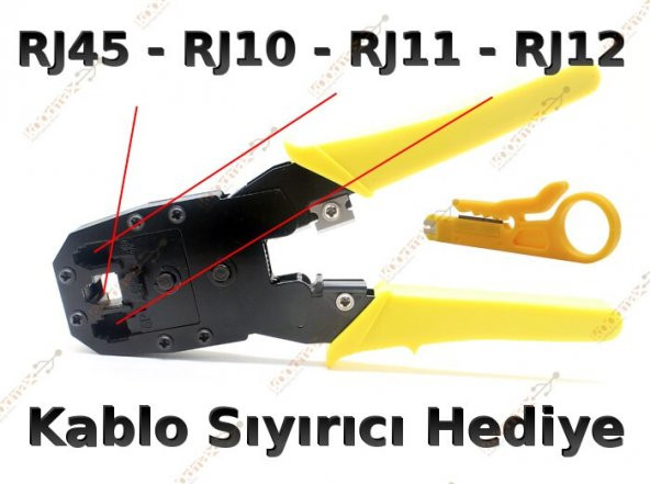 3 Lü Pense + Tester + 100 Adet RJ45 Network Seti - 6