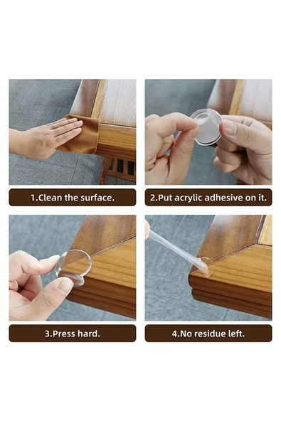 KUZGUN TİCARET Silikon Şeffaf Masa Kenar , Köşe Koruması - Lisinya - 1