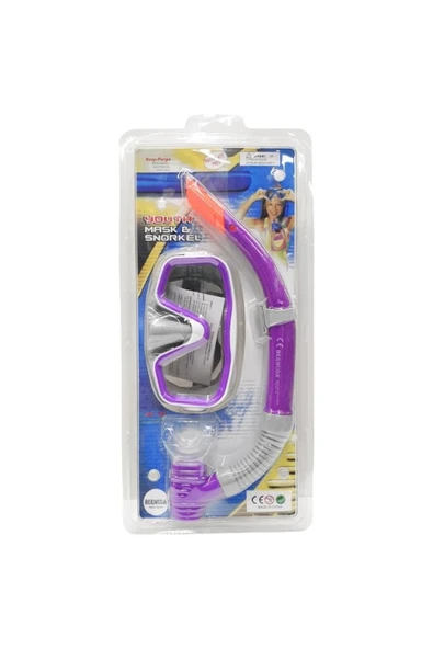 KUZGUN TİCARET Maske Şnorkel Safari Dalış Seti Tepered Cam - 2186A/113CSB (Lisinya) - 1