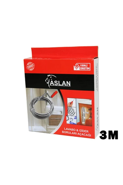 KUZGUN TİCARET 3MT X 6MM SUSTA SPRAL LAVABO - GİDER AÇAR (4767) - Lisinya