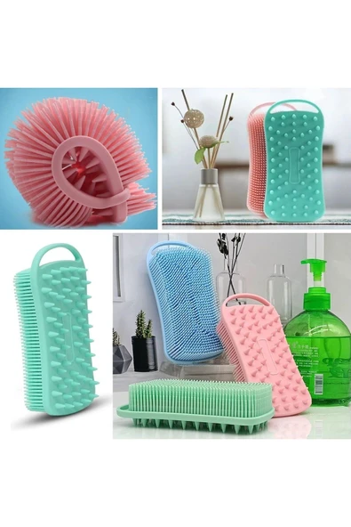 KUZGUN TİCARET Kendiliğinden Askılı Peeling ve Masaj Etkili Silikon Banyo Vücut Fırçası (4767) - Lisinya - 1