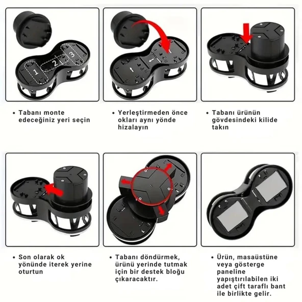 Coofbe İki Gözlü Oto Bardak Tutucu Bardak Çoğaltıcı Torpido Üzeri Bardak Tutucu Araç Bardaklık İçecek Tutucu - 5