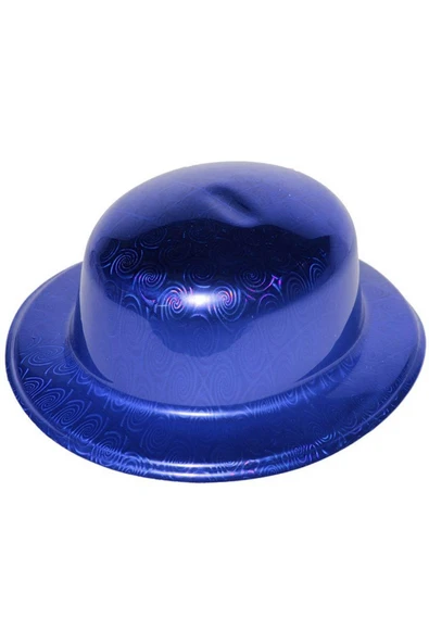 KUZGUN TİCARET Mavi Renk Hologramlı Plastik Yuvarlak Melon 27x24 cm