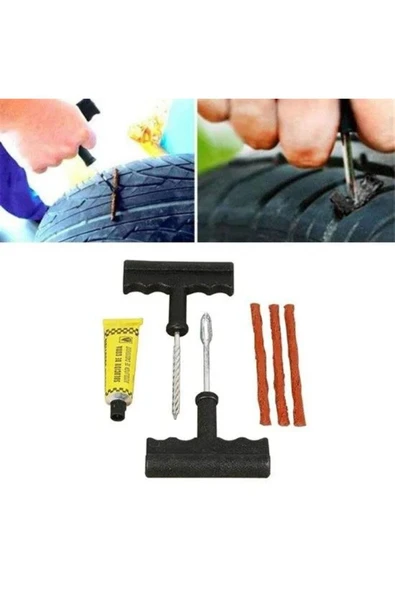 KUZGUN TİCARET 6 Parça Araba Motosiklet Otomobil Bisiklet Lastik Tamir Kiti Araç Bakım Seti