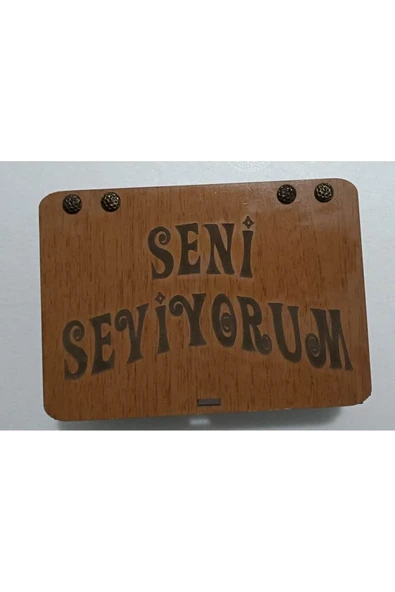 KUZGUN TİCARET Seni Seviyorum Ahşap Hediye Kutusu Sevgiliye Hediye