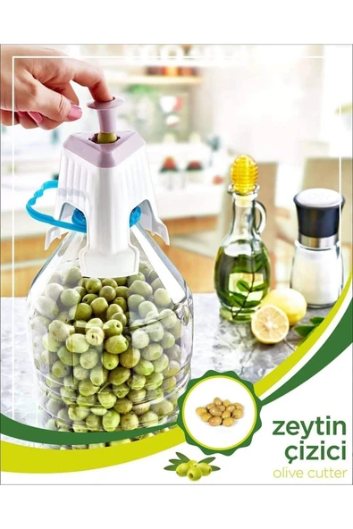 KUZGUN TİCARET Kolay Zeytin Dilme Çizme Aparatı Pratik Kolay Zeytin Çizici Alet (4767) - Lisinya