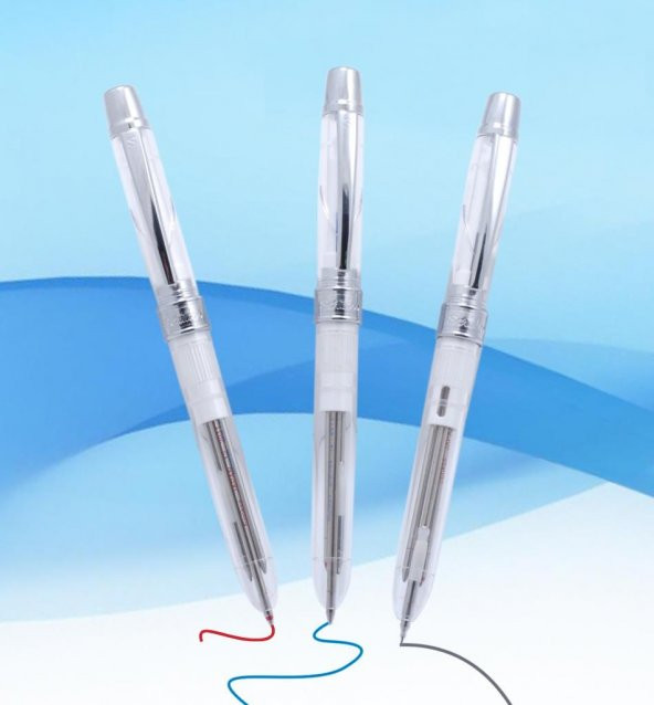 Scrikss Trion Multifonksiyon Kalem Mavi-Kırmızı-0,7mm - 1