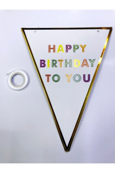 KUZGUN TİCARET Happy Birthday To You Flama Bayrak Süs (4767) - Lisinya