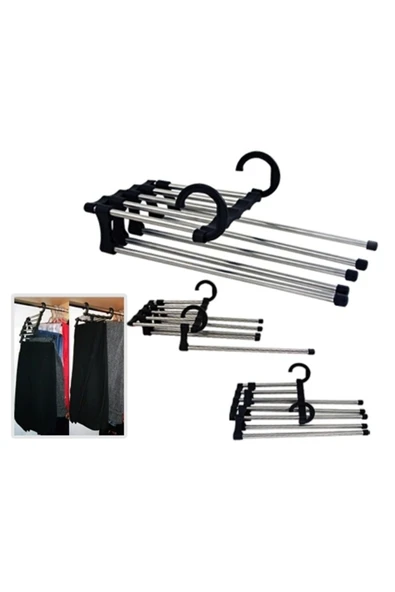KUZGUN TİCARET Pantolon Askısı 5 in 1 Askı