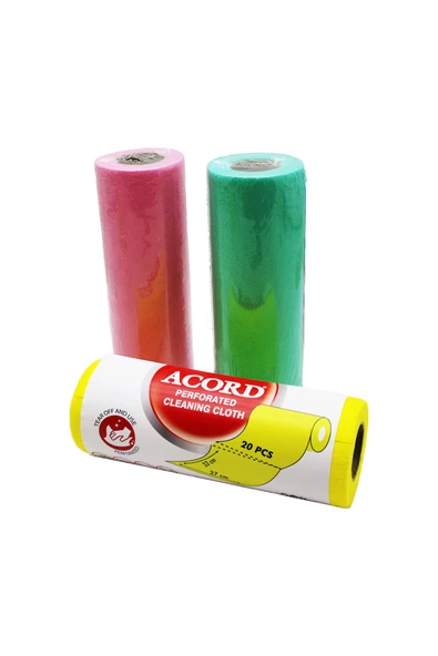 KUZGUN TİCARET ACORD SOFTTEX-415 RULO PERFORATED SARI BEZ 20 PARÇA (4767) - Lisinya