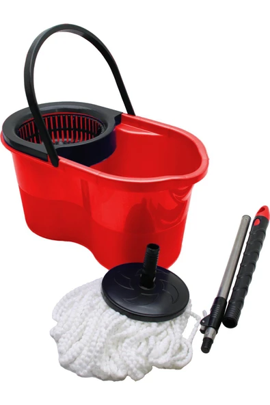 KUZGUN TİCARET 18LT---KUTULU---OTOMATİK DÖNERLİ KOVA MOP TEMİZLİK SETİ (4767) - Lisinya