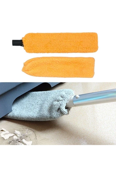 KUZGUN TİCARET Saplı Mikrofiber Başlıklı Girintili Yüzey Temizleme Mopu Toz Alma Fırçası