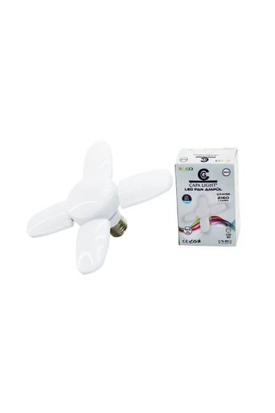KUZGUN TİCARET 4 KOLLU 36W - E27 LED FAN AMPUL KATLANIR 4 PERVANE (4767) - Lisinya