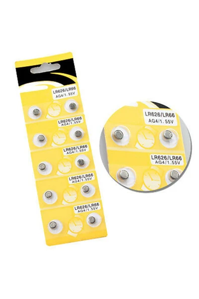 KUZGUN TİCARET Saat Pili - Düğme Pil 10lu Paket LR626-LR66 AG4-1.55V (4767) - Lisinya
