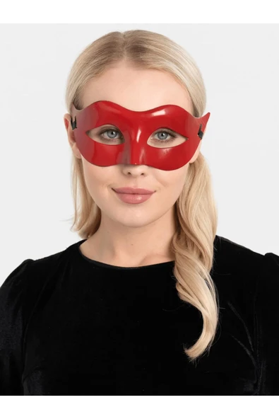 KUZGUN TİCARET Kırmızı Renk Masquerade Kostüm Partisi Venedik Balo Maskesi - Lisinya