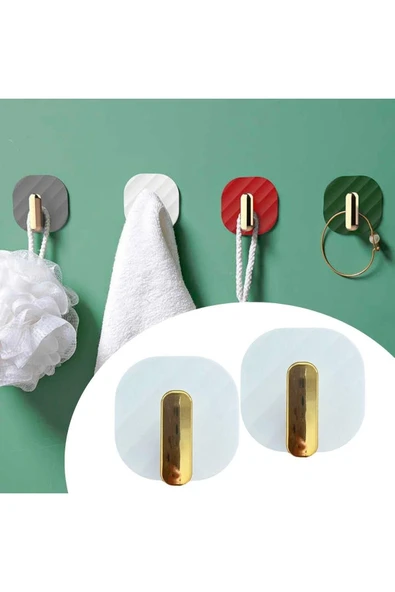 KUZGUN TİCARET 2li Yapışkanlı Retro Askılık Dolap Kapak Kulpu Beyaz (4767) - Lisinya