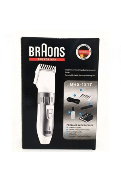 KUZGUN TİCARET Braons Şarj Edilebilir Kablosuz Tıraş Makinesi Brs-1217 ( Lisinya )
