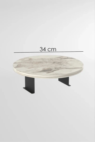 Yan Sehpa Ayarlanabilir Tepsi Dekoratif Modern Tepsi Beyaz(2 adet ) - 7