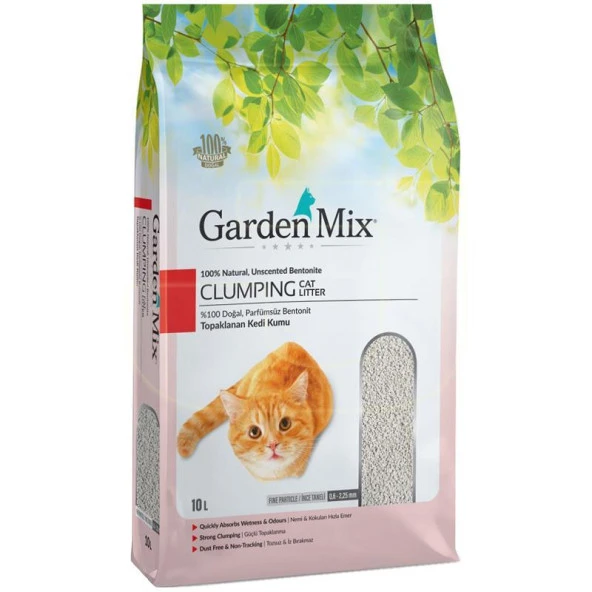 Gardenmix Kokusuz Bentonit İnce Taneli Kedi Kumu 10 Lt