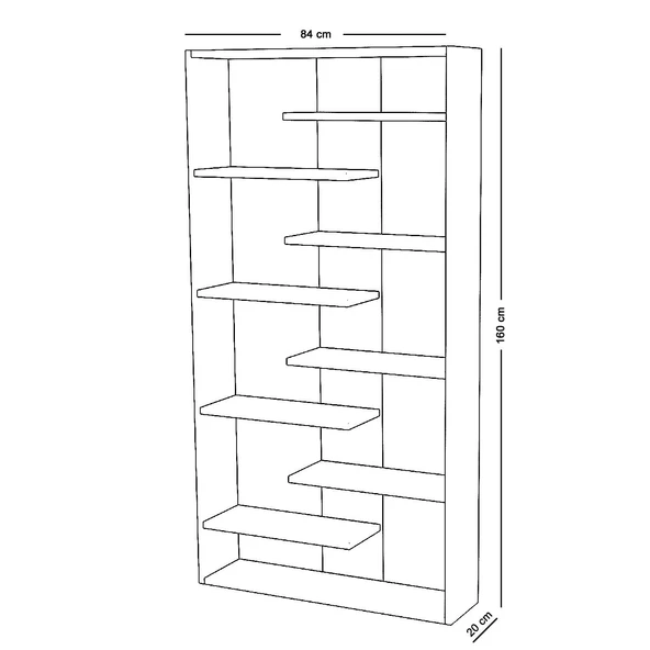 Moonlife Denver Dekoratif Kitaplık Beyaz - Resim 8
