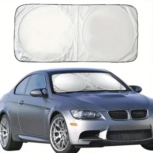 Coofbe Katlanabilir 150x70 CM Araç Ön Cam Güneşlik Ön Cam Araç Perdesi Araç Güneş Koruyucu Oto Güneşlik - 6
