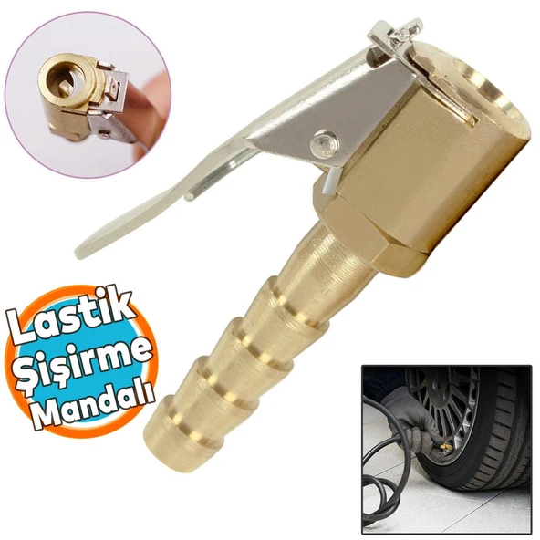 Lastik Şişirme Mandalı Lastik Teker Top Hava Şişirme Kompresör Uyumlu