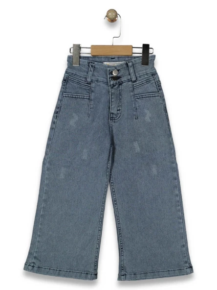 ÇİFT DÜĞMELİ KIZ JEANS PANTOLON
