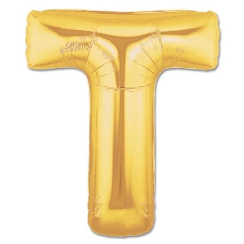 T Harf Folyo Balon Altın Renk  40 inç ürün görseli 1
