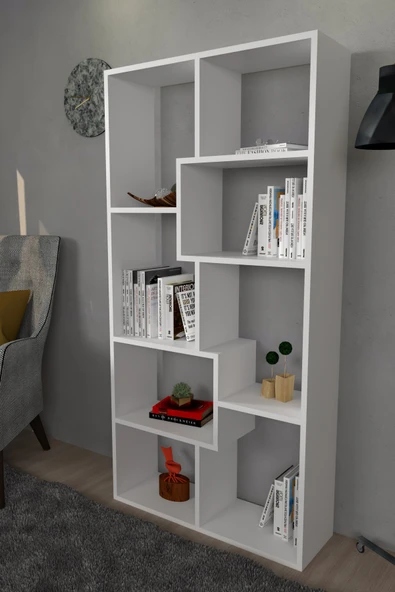 Moonlife Zebra Dekoratif Kitaplık Beyaz - Resim 8