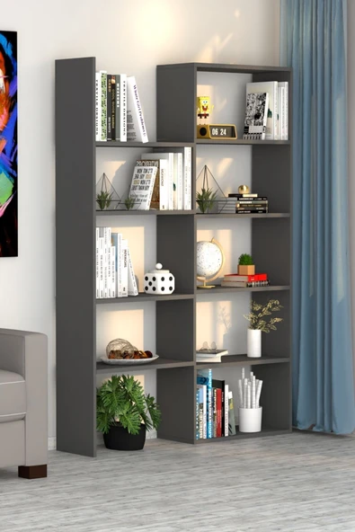 Office Dekoratif Kitaplık Antrasit