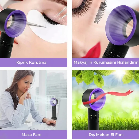 Kiwi KFAN-7610 Şarjlı Pervanesiz Taşınabilir El Fanı - 2