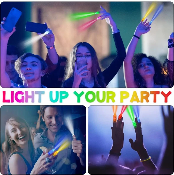 Led Işıklı Renkli Püsküllü Parmak Işığı 4 Renk 4 Adet ürün görseli 1