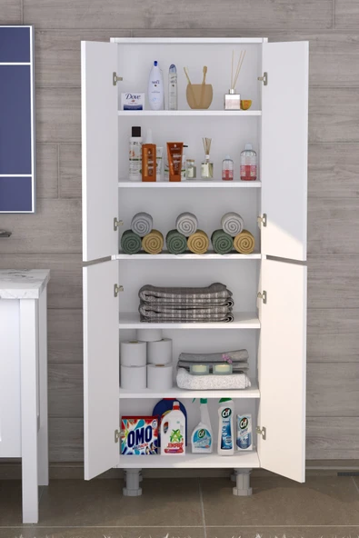 Limasol 4 Kapaklı Çok Amaçlı Dolap Beyaz - 7