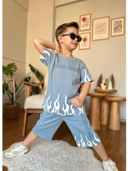 COOL WINTER BASKILI ŞORTLU ERKEK TAKIM