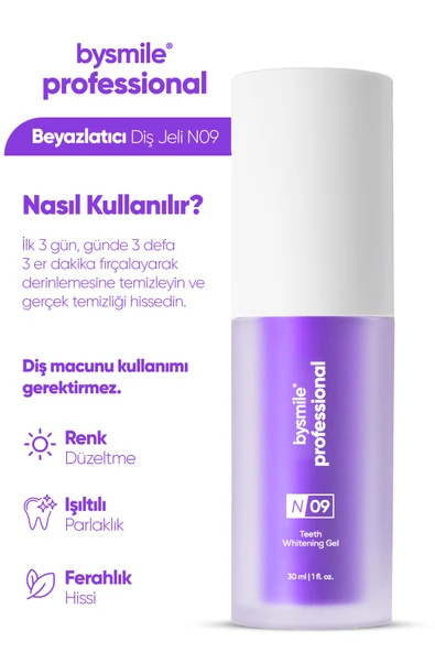 BySmile Professional No:09 Mor Diş Beyazlatıcı Jel