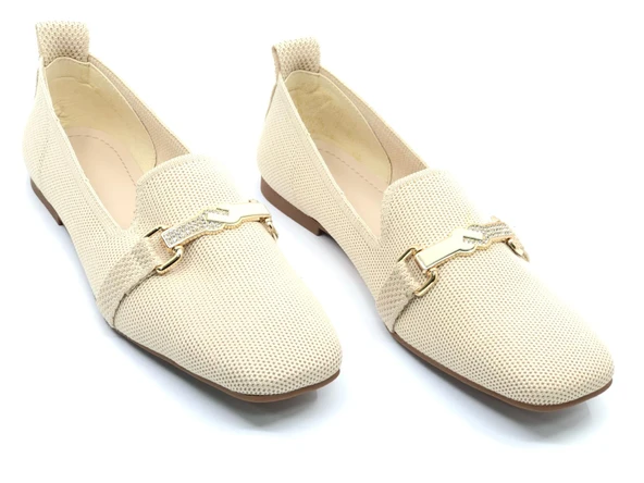 Feles Tiriko Küt Burun Toka Detaylı Kadın Babet Ayakkabı - Resim 3