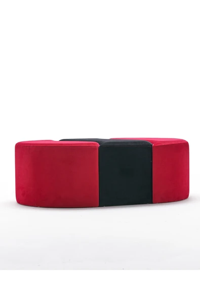 Favora Alya Puf - Kırmızı - Siyah - 4