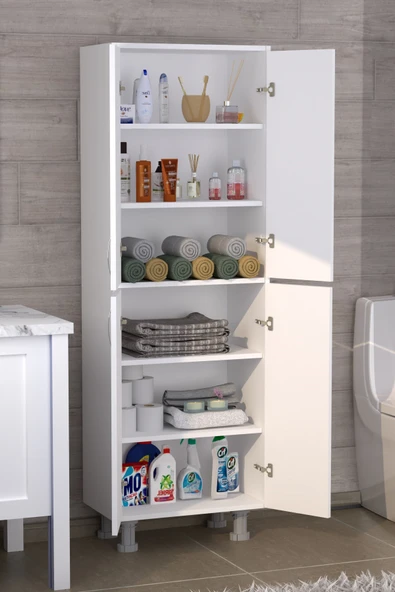 Limasol 4 Kapaklı Çok Amaçlı Dolap Beyaz - 8