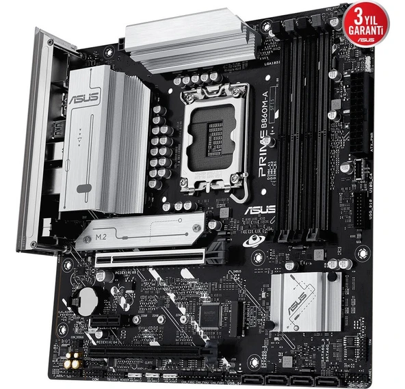 Asus Prıme B860M-A-CSM Intel B860 LGA1851 Ddr5 8666 2xdp HDMI Çift M2 Usb3.2 Gen 2x2 Aura Rgb 2.5 - 4