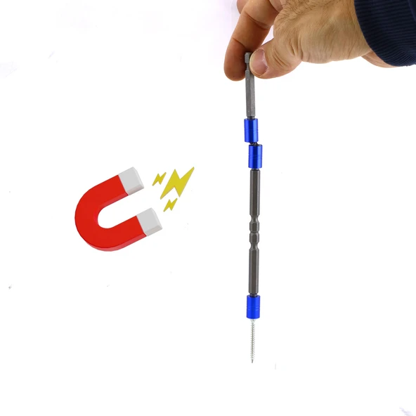 Mıknatıslı Bits Uç PH2 65 mm Renkli Vida Tutucu Sökme Yıldız Matkap Vidalama Ucu S2 Çeliği (10 Adet) - 5