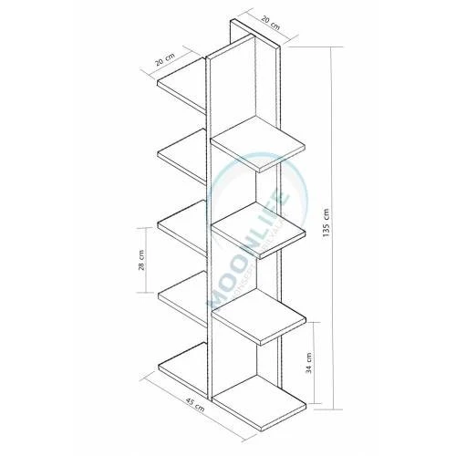 Karo Dekoratif Kitaplık Beyaz - Resim 4
