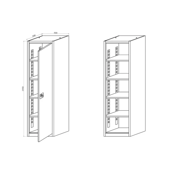 Çelik Dosya Dolabı Metal Dolap Ofis Dolapları Arşiv , Garaj , Bahçe , Kiler , Balkon 50x50x195 - 5